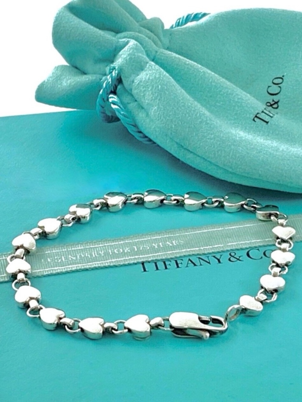Tiffany & Co. Sterling Silver Heart Chain Bracelet